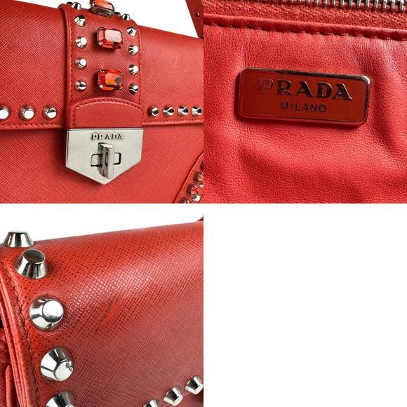 PRADA Red Leather Shoulder Bag - Picture 5 of 5